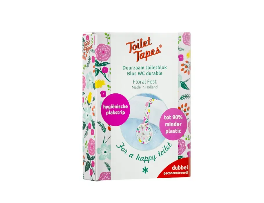 Toilet Tapes Box set - met 220 spoelingen en tot 90% minder plastic alternatief voor wc-blok - onopvallende hangende wc-geurspoeler - 14 stuks toiletgeur, Lovely Lavendel